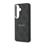 Guess PU Leather 4G Gold Frame Magnetic Zadní Kryt pro Samsung Galaxy S26+ Black