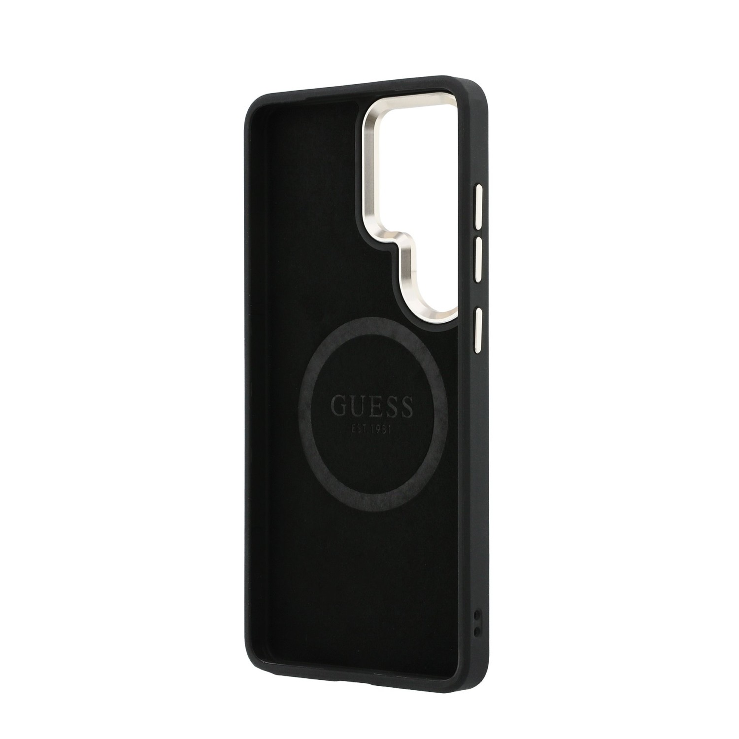 Guess PU Perforated 4G Logo Magnetic Zadní Kryt pro Samsung Galaxy S26 Ultra Black