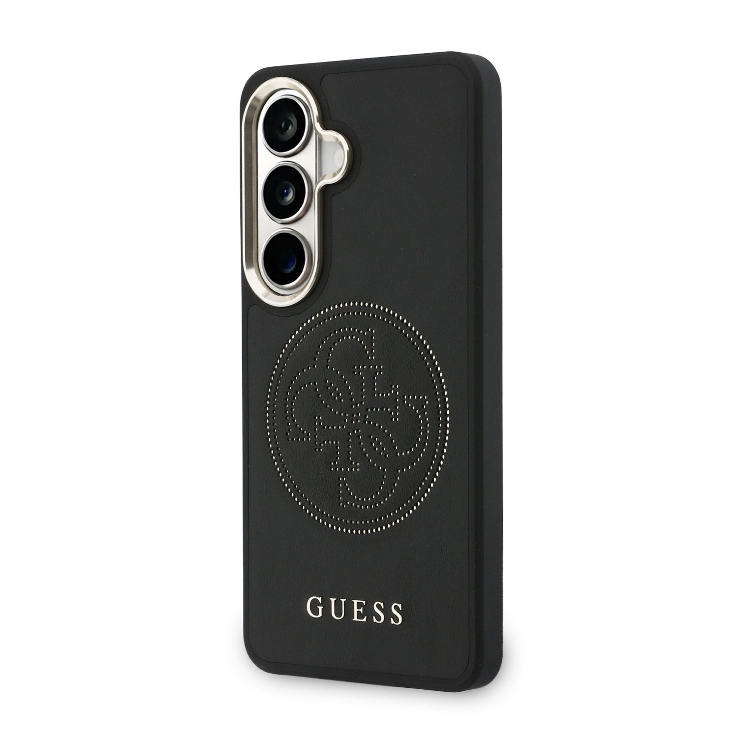Guess PU Perforated 4G Logo Magnetic Zadní Kryt pro Samsung Galaxy S26 Black