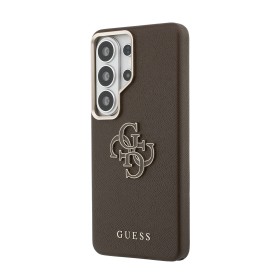 Zadní kryt Guess PU 4G Resin Metal Logo pro Samsung Galaxy S26 Ultra, hnědá