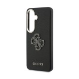 Guess PU 4G Resin Metal Logo Zadní Kryt pro Samsung Galaxy S26+ Black