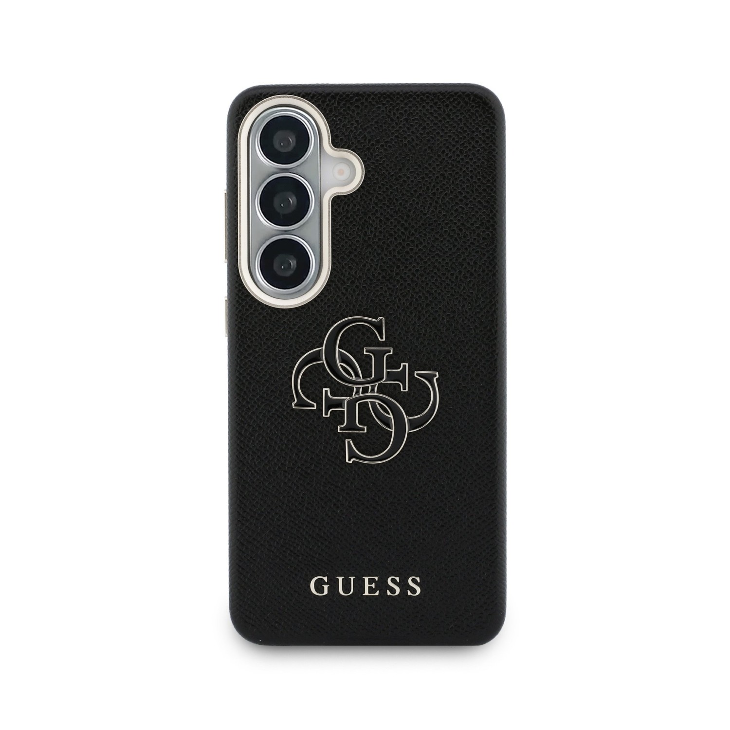Guess PU 4G Resin Metal Logo Zadní Kryt pro Samsung Galaxy S26+ Black