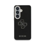 Guess PU 4G Resin Metal Logo Zadní Kryt pro Samsung Galaxy S26 Black