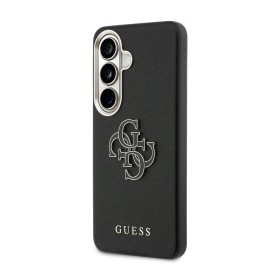 Zadní kryt Guess PU 4G Resin Metal Logo pro Samsung Galaxy S26, černá