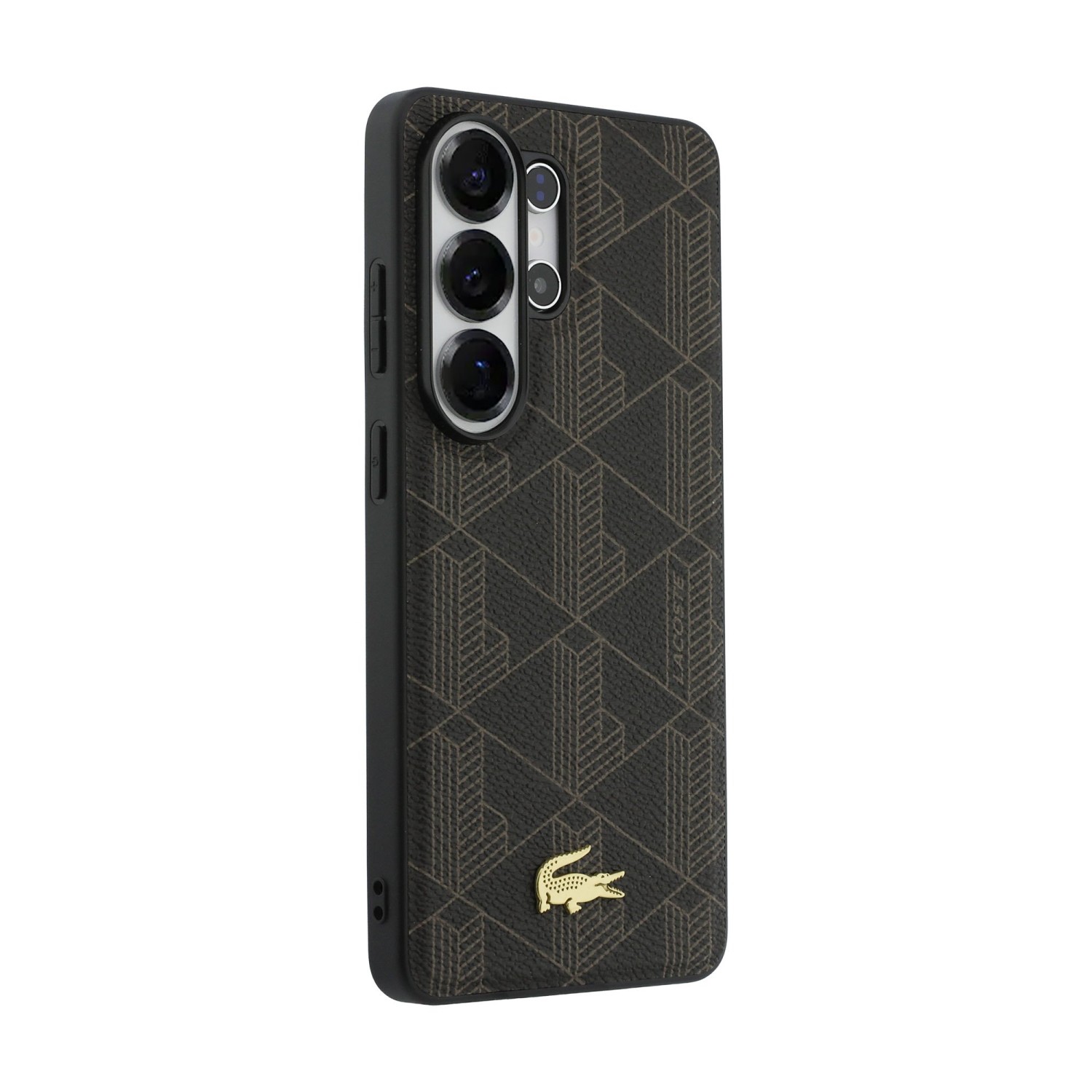 Lacoste PVC Blend Monogram Gold Logo Magnetic Zadní Kryt pro Samsung Galaxy S26 Ultra Brown