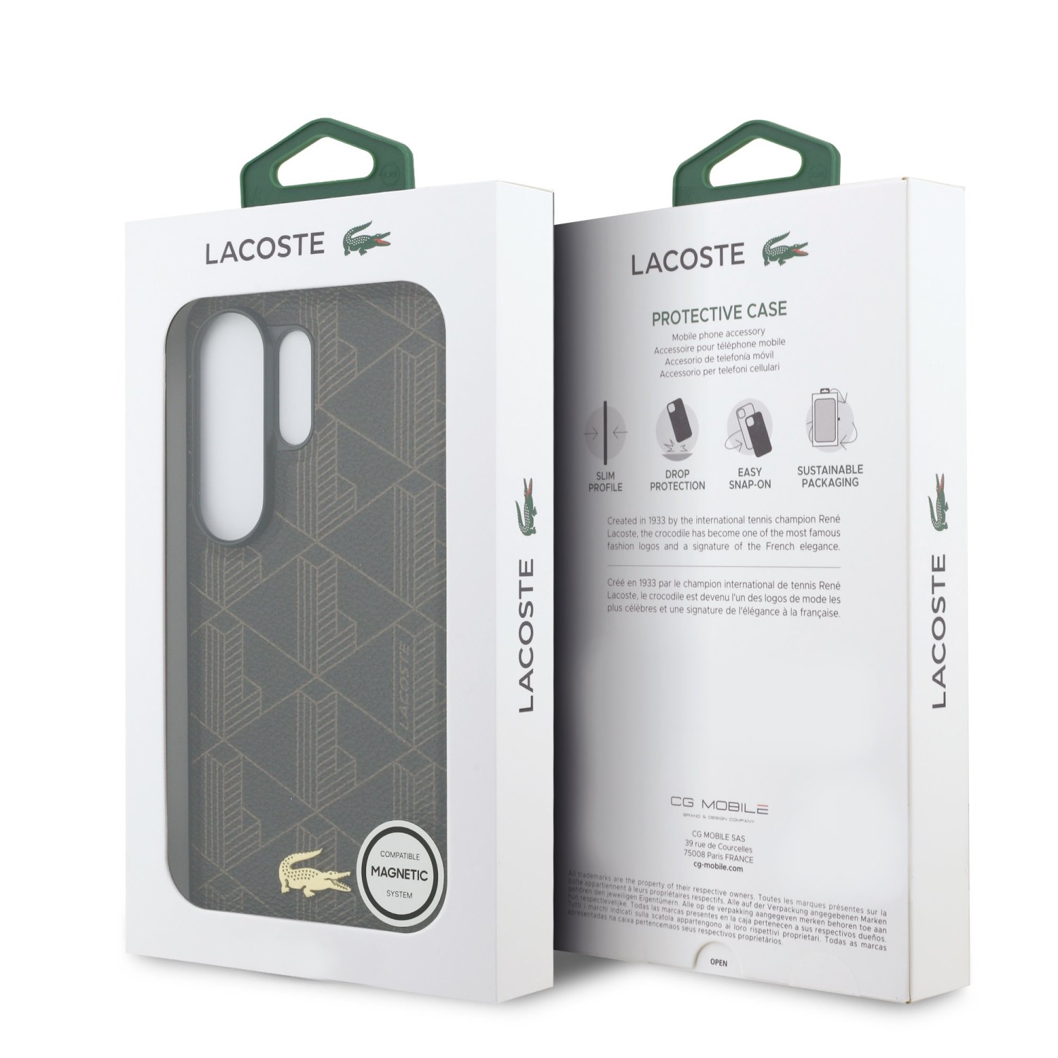 Lacoste PVC Blend Monogram Gold Logo Magnetic Zadní Kryt pro Samsung Galaxy S26 Ultra Brown