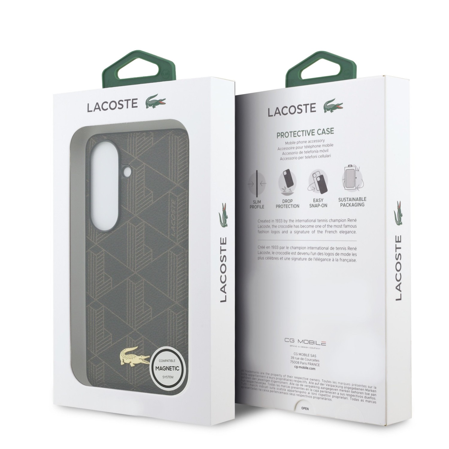 Lacoste PVC Blend Monogram Gold Logo Magnetic Zadní Kryt pro Samsung Galaxy S26+ Brown