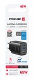 Swissten Síťový Adaptér Edge GaN 2x USB-C PD 65W + 1x USB-A 18W QC černá