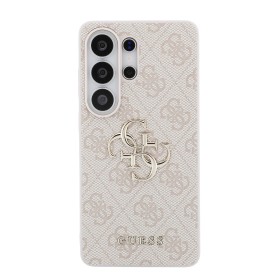 Zadní kryt Guess PU 4G Metal Logo pro Samsung Galaxy S26 Ultra, růžová