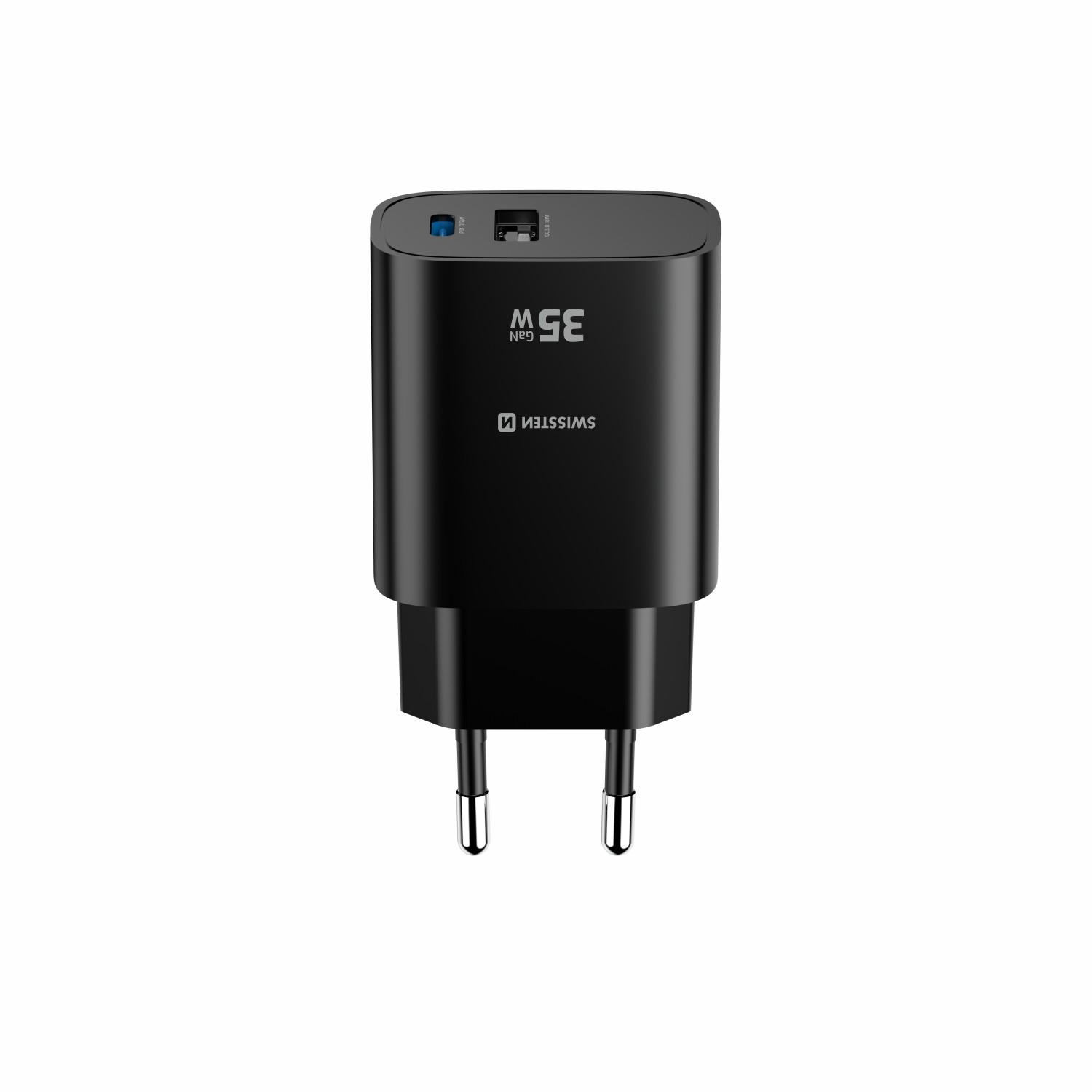 Swissten Síťový Adaptér Edge GaN 1x USB-C PD 35W + 1x USB-A 18W QC černá