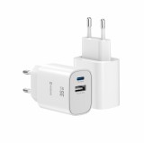 Swissten Síťový Adaptér Edge GaN 1x USB-C PD 35W + 1x USB-A 18W QC bílá