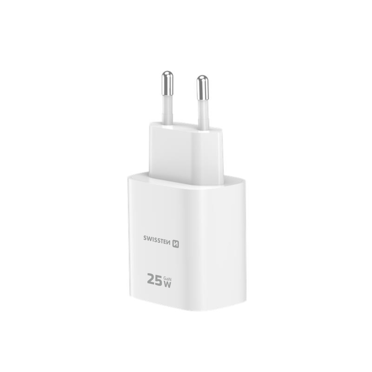 Swissten Síťový Adaptér Edge GaN 1x USB-C PD 25W + 1x USB-A 18W QC bílá