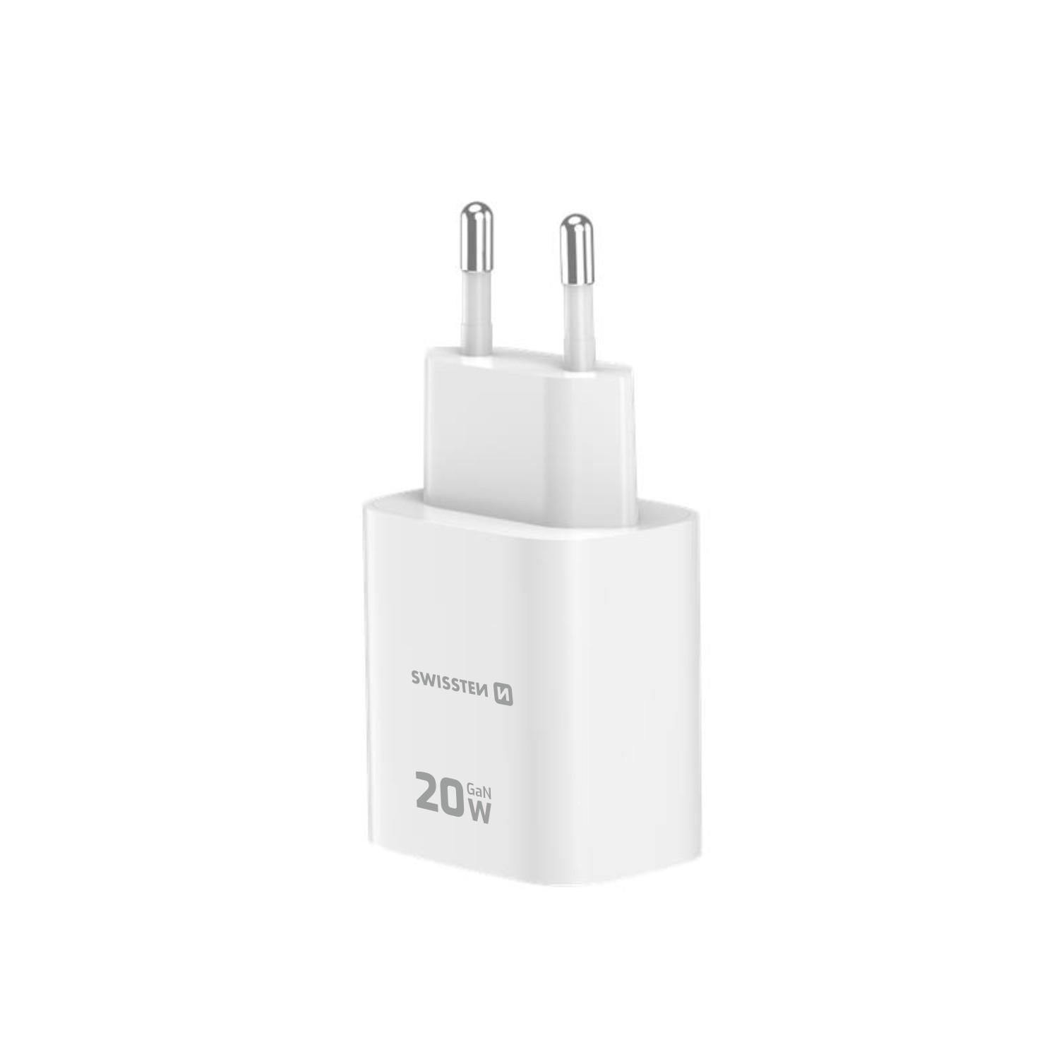 Swissten Síťový Adaptér Edge GaN 1x USB-C PD 20W + 1x USB-A 18W QC bílá