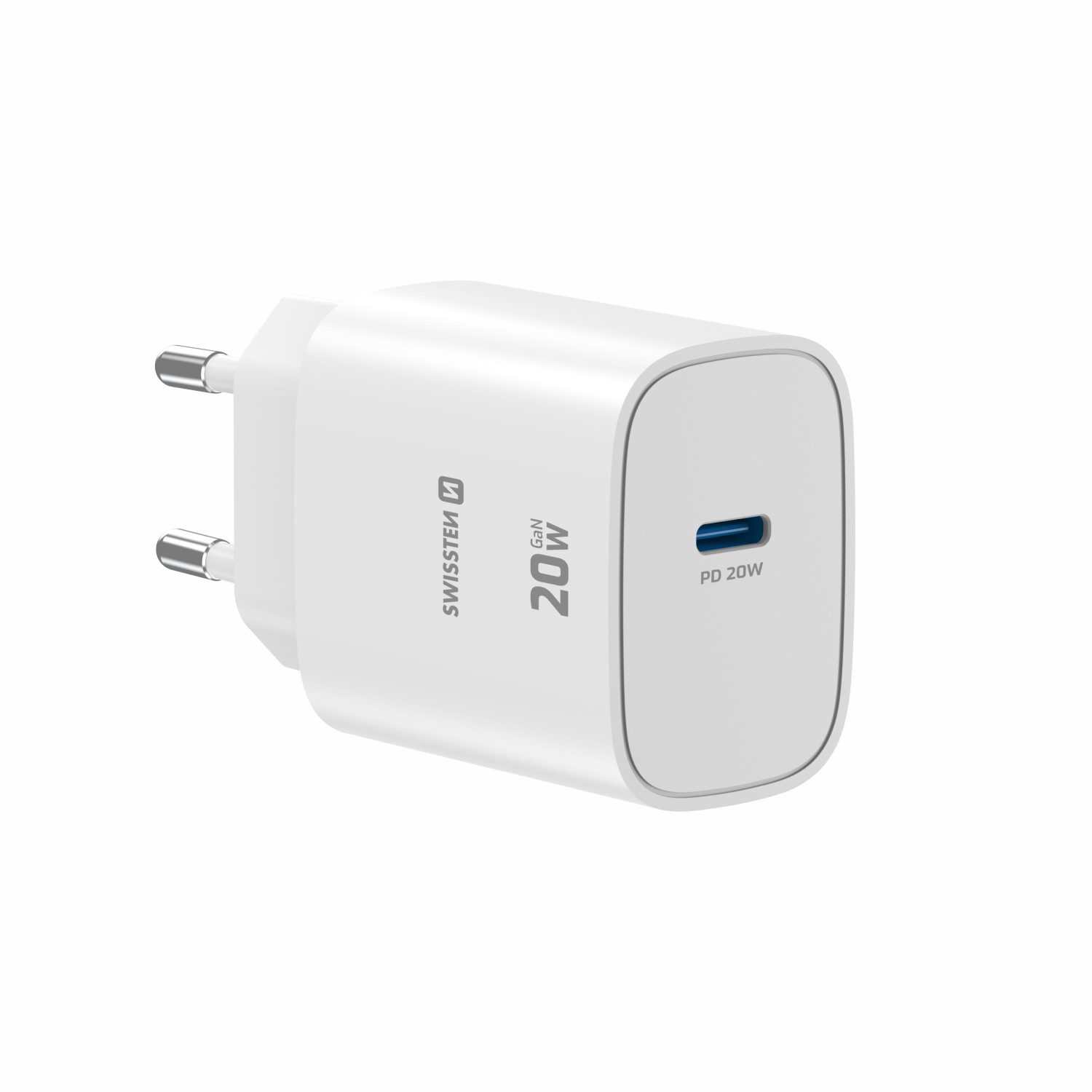 Swissten Síťový Adaptér Edge GaN 1x USB-C PD 20W bílá