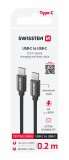 Datový Kabel Swissten Textile USB-C / USB-C 0.2 M černá