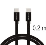 Datový Kabel Swissten Textile USB-C / USB-C 0.2 M černá