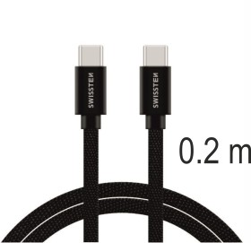 Datový Kabel Swissten Textile USB-C / USB-C 0.2 M černá