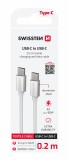 Datový Kabel Swissten Textile USB-C / USB-C 0.2 M stříbrná