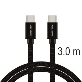 Datový Kabel Swissten Textile USB-C / USB-C 3.0 M černá