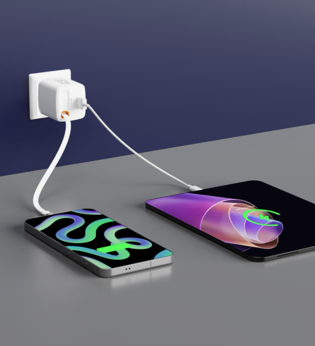 Swissten Adaptér SlideCHARGE GaN 30W, 1x USB-A 18W se zatahovacím USB-C kabelem 0.75 M bílá