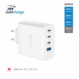 Swissten Adaptér GaN 2x USB-C + 1x USB-C PD 20W + 1x USB-A QC 30W bílá
