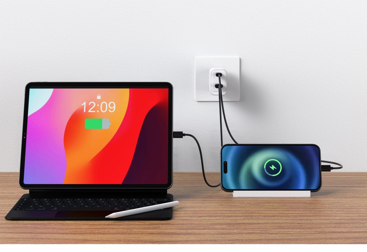 Swissten Síťový Adaptér GaN 1x USB-C 45W PD + 1x USB-A 18W QC bílá