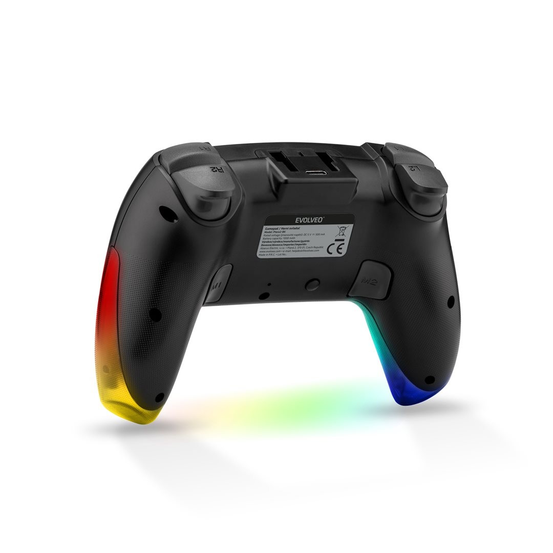 Evolveo Ptero2, bezdrátový gamepad pro PC, PS3/4/5, iOS, Android, Switch, černá
