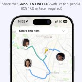 Swissten Find Tag chytrý lokátor s funkcí Apple Find My bílá
