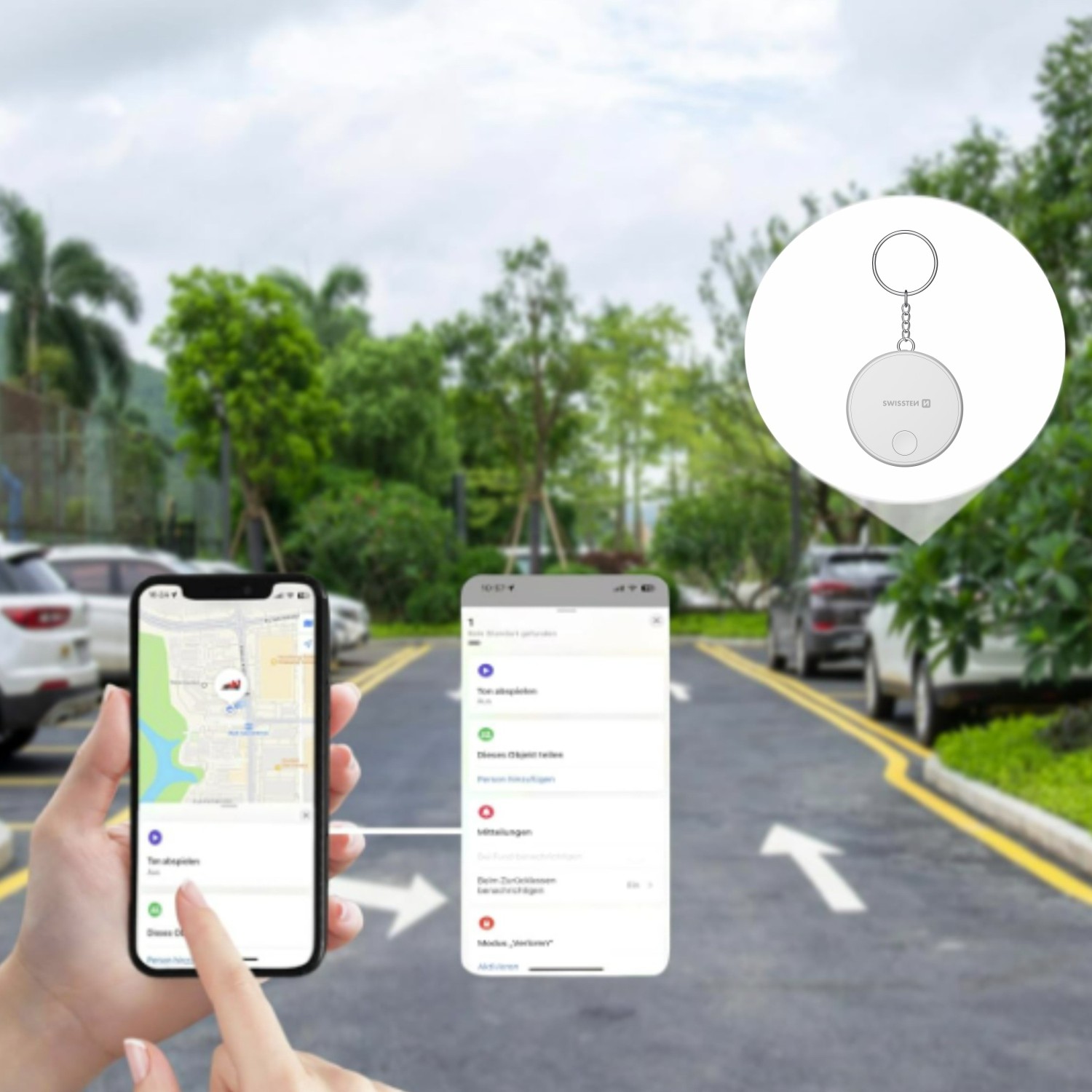 Swissten Find Tag chytrý lokátor s funkcí Apple Find My bílá