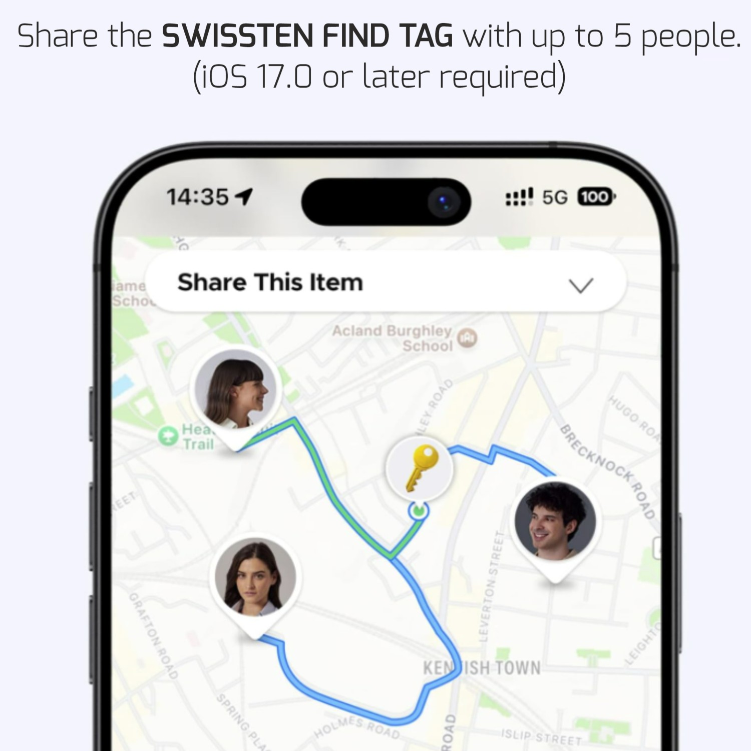Swissten Find Tag chytrý lokátor s funkcí Apple Find My černá