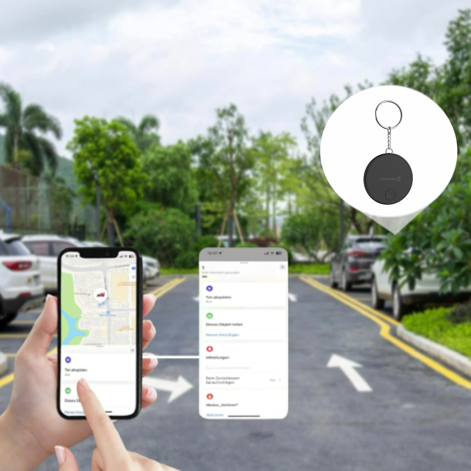 Swissten Find Tag chytrý lokátor s funkcí Apple Find My černá