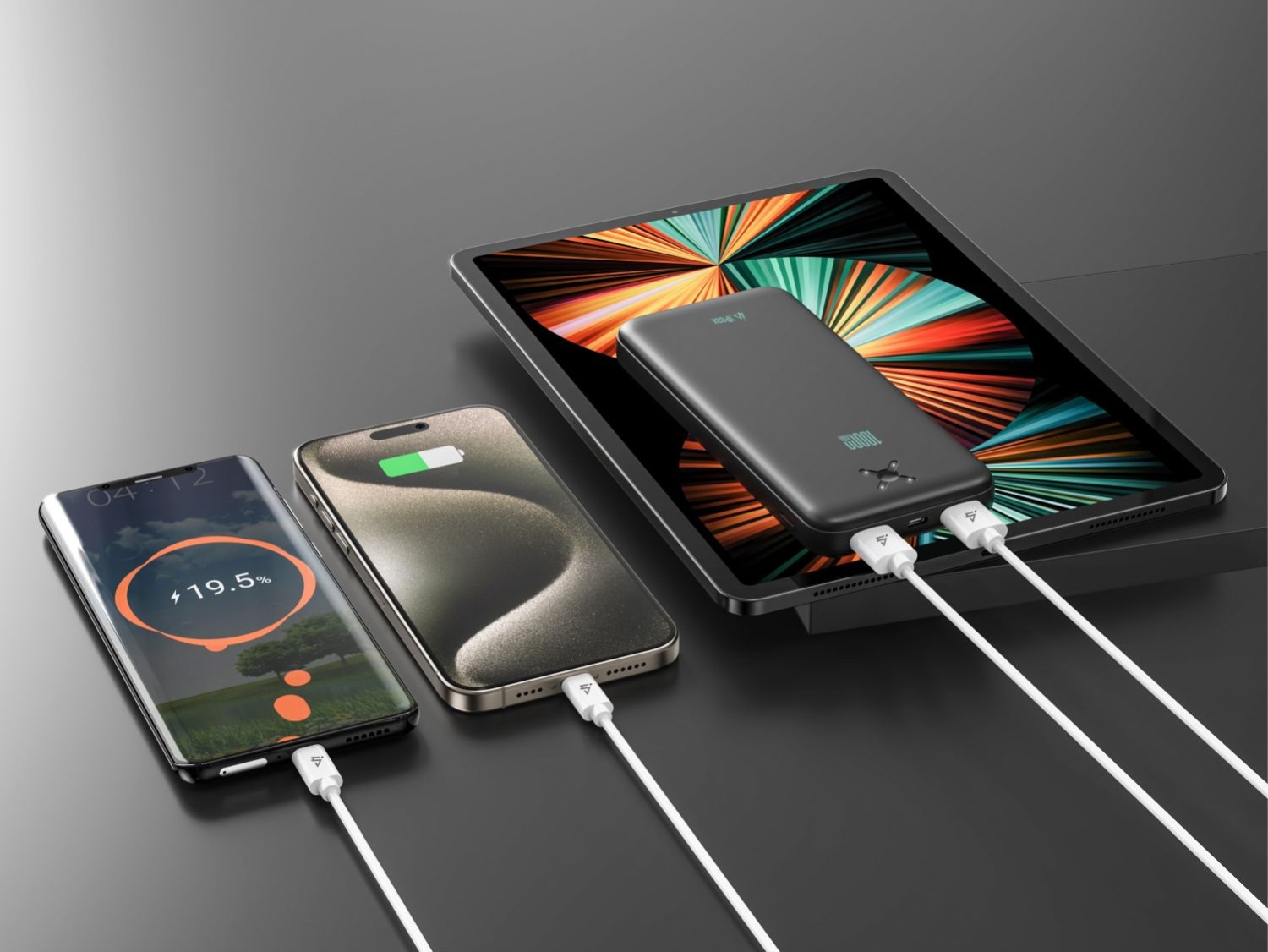 iPEAX powerbanka 10000 mAh, 10,5W, 2x USB-A černá