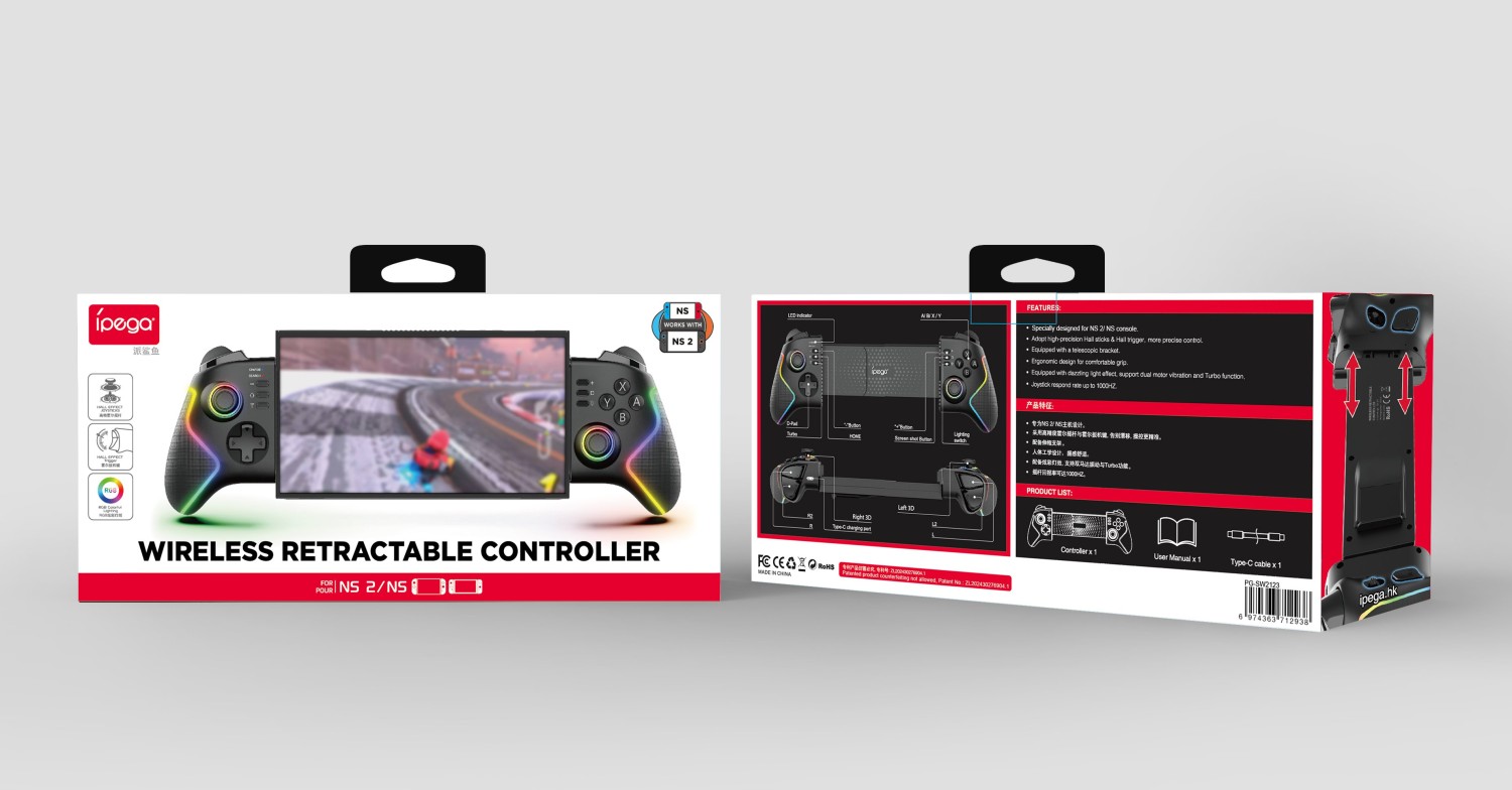 iPega SW2123 Wireless RGB Gamepad pro Nintendo Switch/Nintendo Switch 2 Black