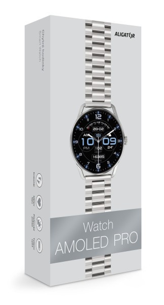 Aligator Watch AMOLED Pro stříbrná