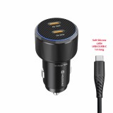 Swissten CL Adaptér 2x USB-C PD, 50W černá + USB-C / USB-C, 1m kabel