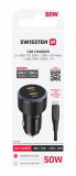 Swissten CL Adaptér 2x USB-C PD, 50W černá + USB-C / USB-C, 1m kabel