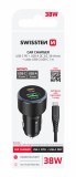 Swissten CL Adaptér USB-C PD + USB-A, 38W černá + kabel USB-C / USB-C 1m