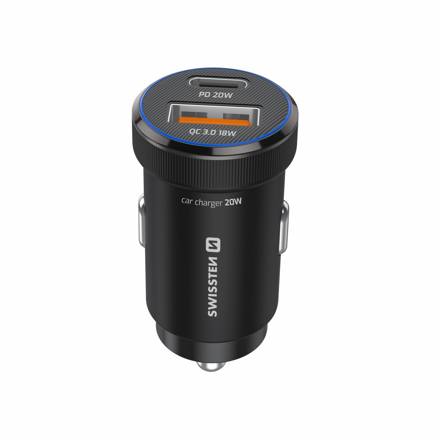 Swissten CL Adaptér USB-C PD + USB-C, 20W černá + kabel USB-C / USB-C 1m