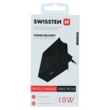 Swissten Síťový Adaptér Power Delivery 3.0 18W černá