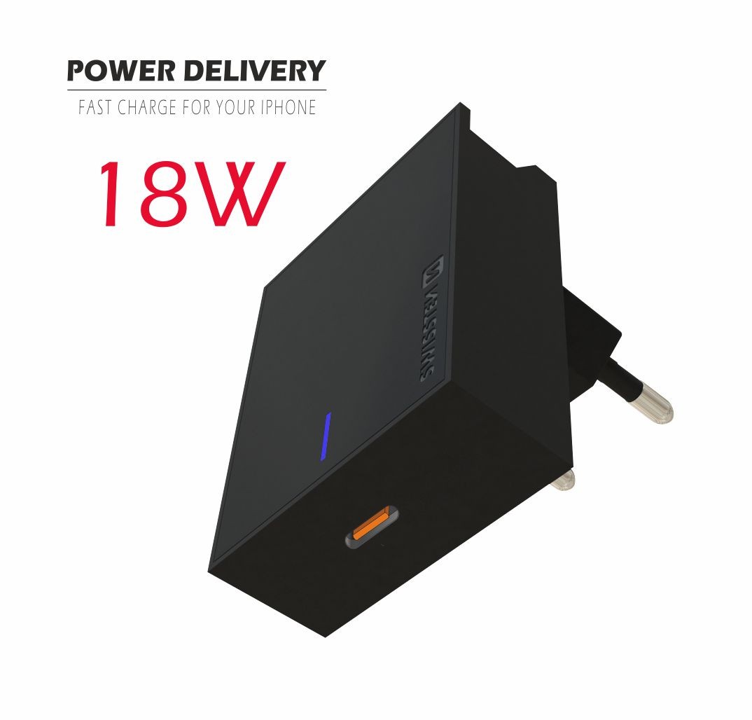 Swissten Síťový Adaptér Power Delivery 3.0 18W černá