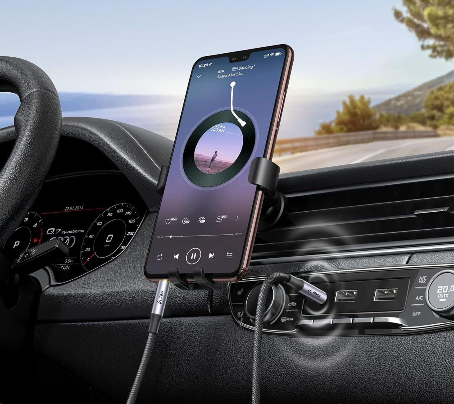 iPeax Adaptér 3,5 mm jack / 3,5 mm jack 1,5m černá