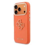 Guess PU Resin Logo Zadní Kryt pro iPhone 17 Pro Orange