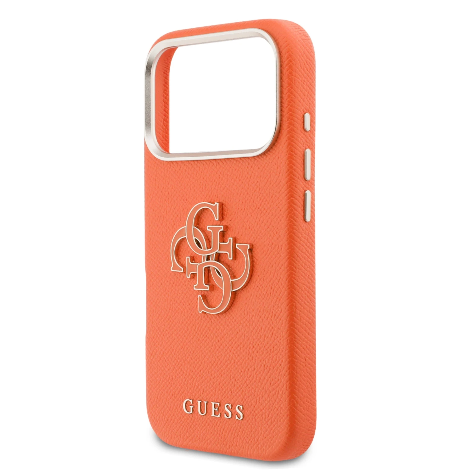 Guess PU Resin Logo Zadní Kryt pro iPhone 17 Pro Orange