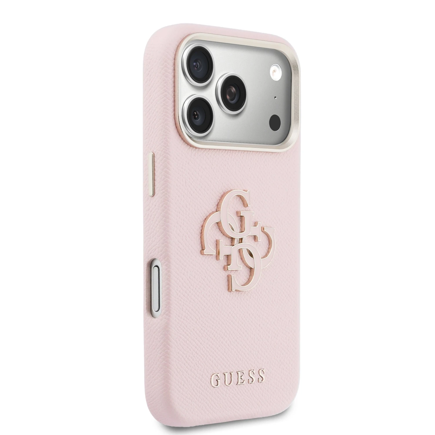 Guess PU Resin Logo Zadní Kryt pro iPhone 17 Pro Max Pink