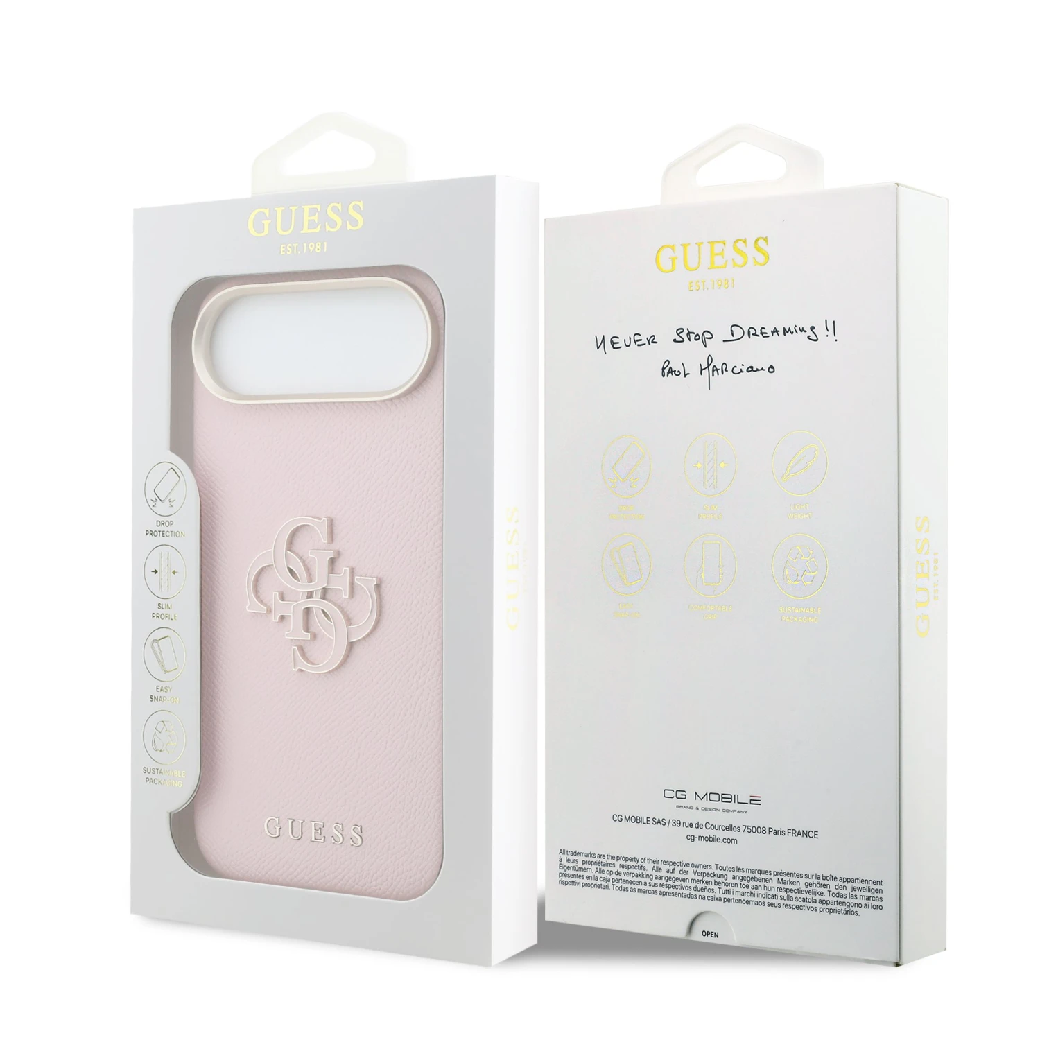 Guess PU Resin Logo Zadní Kryt pro iPhone Air Pink