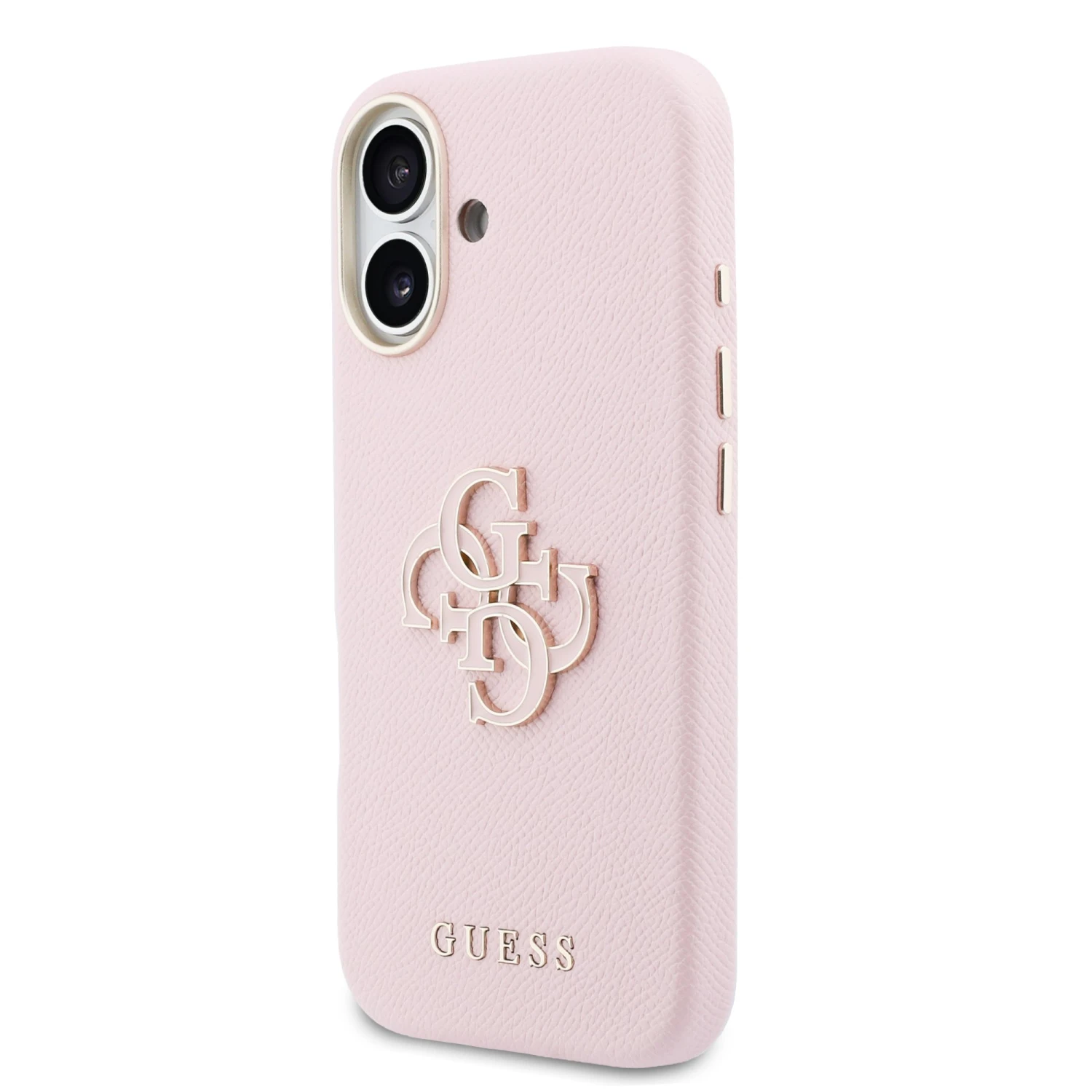 Guess PU Resin Logo Zadní Kryt pro iPhone 17 Pink