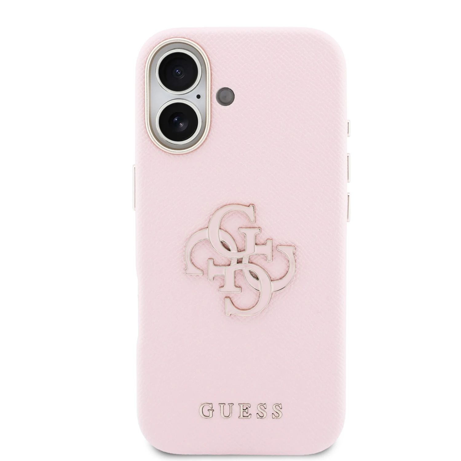 Guess PU Resin Logo Zadní Kryt pro iPhone 17 Pink