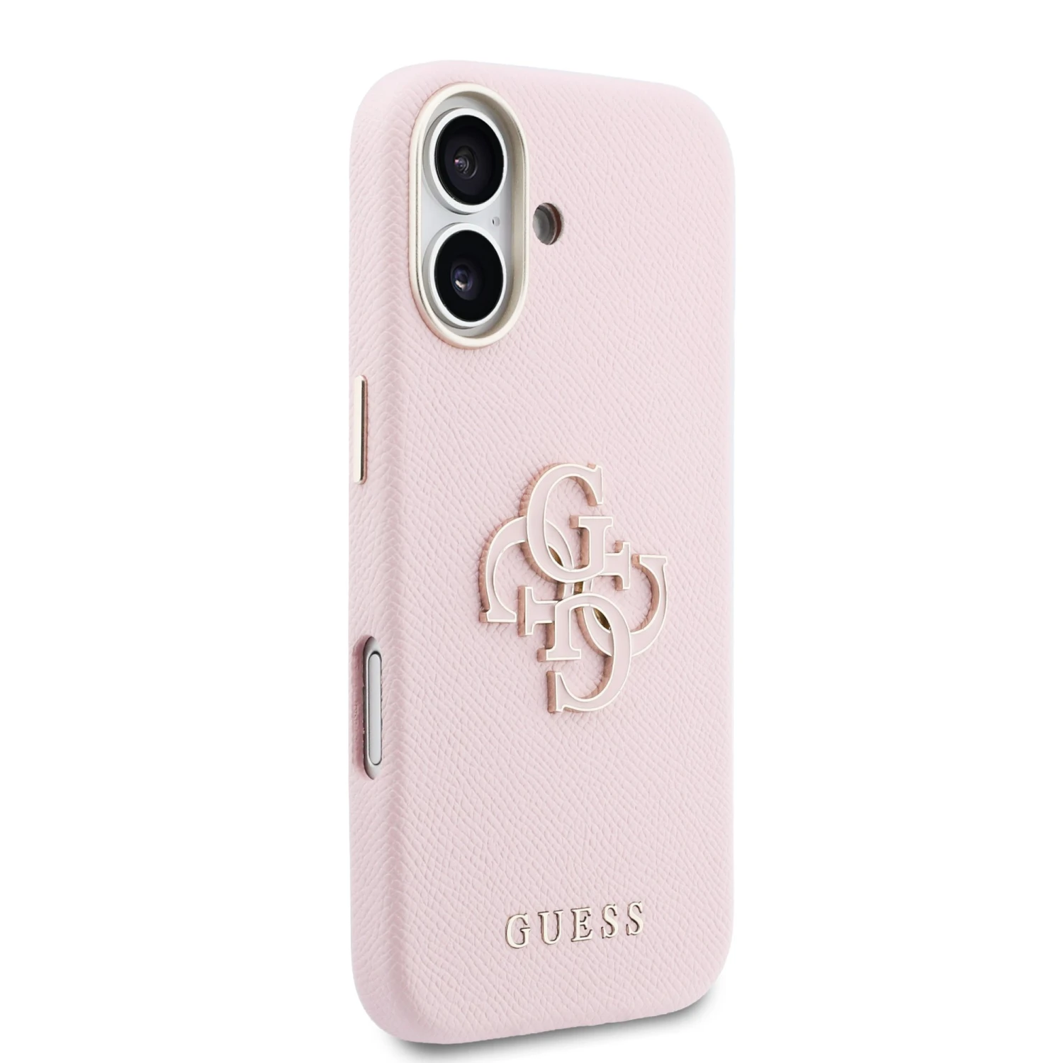 Guess PU Resin Logo Zadní Kryt pro iPhone 17 Pink