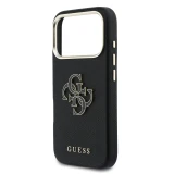 Guess PU Resin Logo Zadní Kryt pro iPhone 17 Pro Max Black