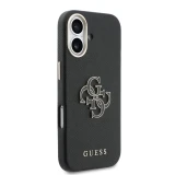 Guess PU Resin Logo Zadní Kryt pro iPhone 17 Black